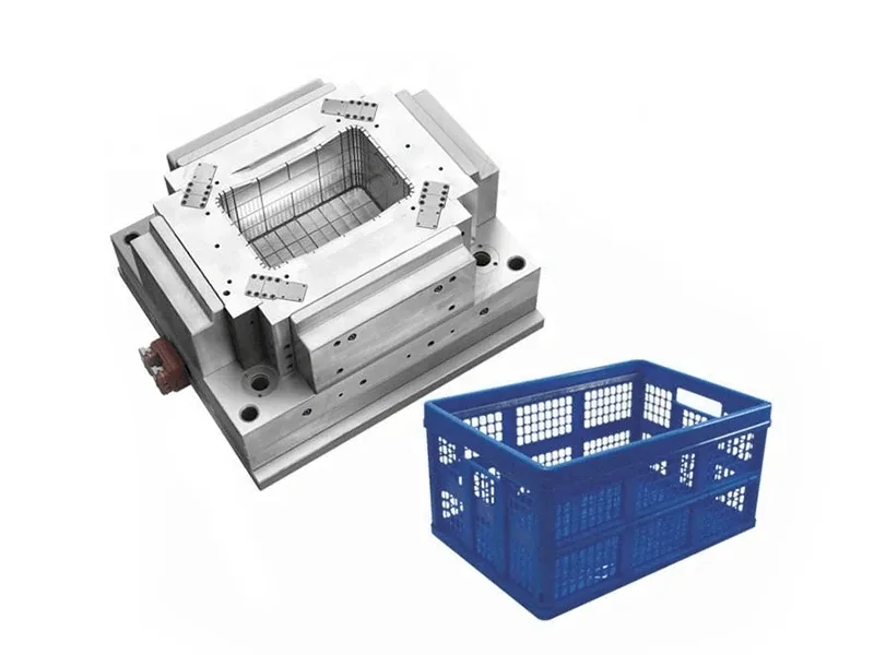 Crate mold with a molded logistics crate