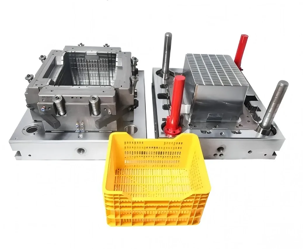 Crate mold with a molded fruit crate