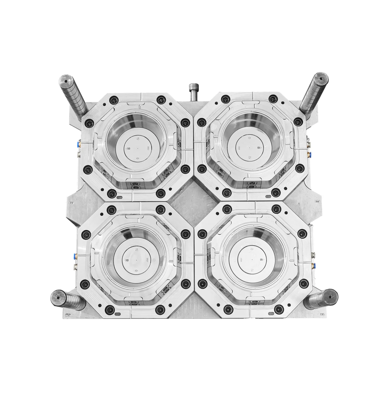Open multi-cavity round thin-wall food container mold — 1/2